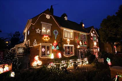 украшение дома на Рождество в Англии